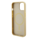 Husa de protectie Guess Saffiano MagSafe (GUHMP15MPSAHMCB) compatibil cu iPhone 15 Plus, Auriu