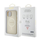 Husa de protectie Guess Saffiano MagSafe (GUHMP15MPSAHMCB) compatibil cu iPhone 15 Plus, Auriu