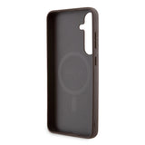 Husa de protectie Guess 4G Collection Leather MagSafe (GUHMS24MG4GFRW) compatibil cu Samsung Galaxy S24 Plus, Maro