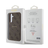 Husa de protectie Guess 4G Collection Leather MagSafe (GUHMS24MG4GFRW) compatibil cu Samsung Galaxy S24 Plus, Maro