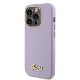 Husa de protectie Guess Glitter Glossy Script (GUHCP15LPGMCSL) compatibil cu iPhone 15 Pro, Mov Deschis