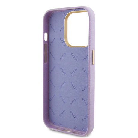 Husa de protectie Guess Glitter Glossy Script (GUHCP15LPGMCSL) compatibil cu iPhone 15 Pro, Mov Deschis