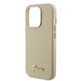 Husa de protectie Guess Glitter Glossy Script (GUHCP15XPGMCSD) compatibil cu iPhone 15 Pro Max, Sparkle Beige