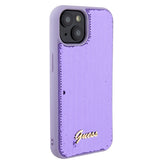 Husa de protectie Guess Sequin Script Metal (GUHCP15SPSFDGSU) compatibil cu iPhone 15, Mov