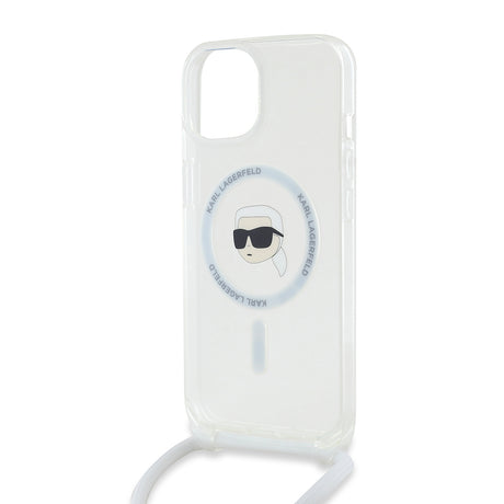 Husa de protectie Karl Lagerfeld IML Crossbody MagSafe (KLHMP15SHCKHNT) compatibil cu iPhone 15, Karl Head