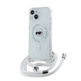 Husa de protectie Karl Lagerfeld IML Crossbody MagSafe (KLHMP15SHCKHNT) compatibil cu iPhone 15, Karl Head
