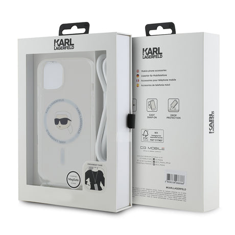 Husa de protectie Karl Lagerfeld IML Crossbody MagSafe (KLHMP15SHCKHNT) compatibil cu iPhone 15, Karl Head