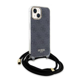 Husa de protectie Guess Crossbody Cord 4G Print (GUHCP15SHC4SEK) compatibil cu iPhone 15, Negru