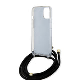 Husa de protectie Guess Crossbody Cord 4G Print (GUHCP15SHC4SEK) compatibil cu iPhone 15, Negru