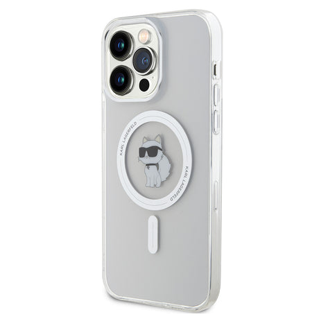 Husa de protectie Karl Lagerfeld IML MagSafe (KLHMP14XHFCCNOT) compatibil cu iPhone 14 Pro Max, Transparent Choupette