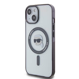 Husa de protectie Karl Lagerfeld IML MagSafe (KLHMP15MHKHNOTK) compatibil cu iPhone 15 Plus, Transparent Karl`S Head