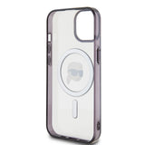 Husa de protectie Karl Lagerfeld IML MagSafe (KLHMP15MHKHNOTK) compatibil cu iPhone 15 Plus, Transparent Karl`S Head
