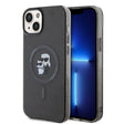 Husa de protectie Karl Lagerfeld Glitter MagSafe (KLHMP15MHGKCNOK) compatibil cu iPhone 15 Plus, Karl&Choupette