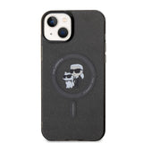 Husa de protectie Karl Lagerfeld Glitter MagSafe (KLHMP15MHGKCNOK) compatibil cu iPhone 15 Plus, Karl&Choupette