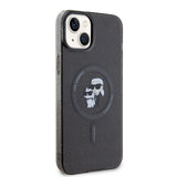 Husa de protectie Karl Lagerfeld Glitter MagSafe (KLHMP15MHGKCNOK) compatibil cu iPhone 15 Plus, Karl&Choupette