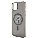 Husa de protectie Karl Lagerfeld Glitter MagSafe (KLHMP15MHGKCNOK) compatibil cu iPhone 15 Plus, Karl&Choupette
