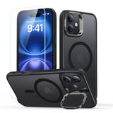 Folie de protectie ESR Classic Hybrid HaloLock Kickstand + Tempered Glass compatibil cu iPhone 16, Negru Mat