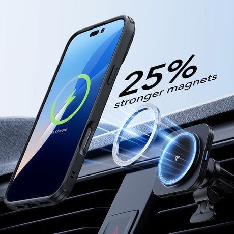 Folie de protectie ESR Classic Hybrid HaloLock Kickstand + Tempered Glass compatibil cu iPhone 16, Negru Mat