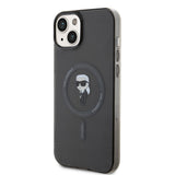 Husa de protectie Karl Lagerfeld IML MagSafe (KLHMP15MHFCKNOK) compatibil cu iPhone 15 Plus, Negru Ikonik