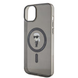 Husa de protectie Karl Lagerfeld IML MagSafe (KLHMP15MHFCKNOK) compatibil cu iPhone 15 Plus, Negru Ikonik