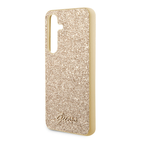 Husa de protectie Guess Glitter Script (GUHCS24MHGGSHD) compatibil cu Samsung Galaxy S24 Plus, Auriu