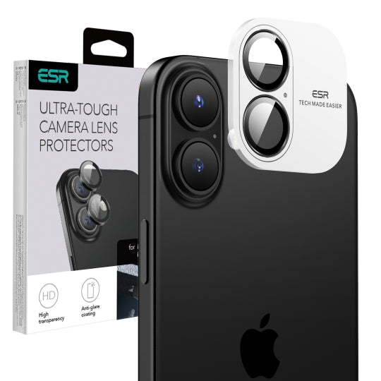 Folie de protectie ESR Armorite Camera Lens Protectors compatibil cu iPhone 16 / iPhone 16 Plus / iPhone 17, Negru