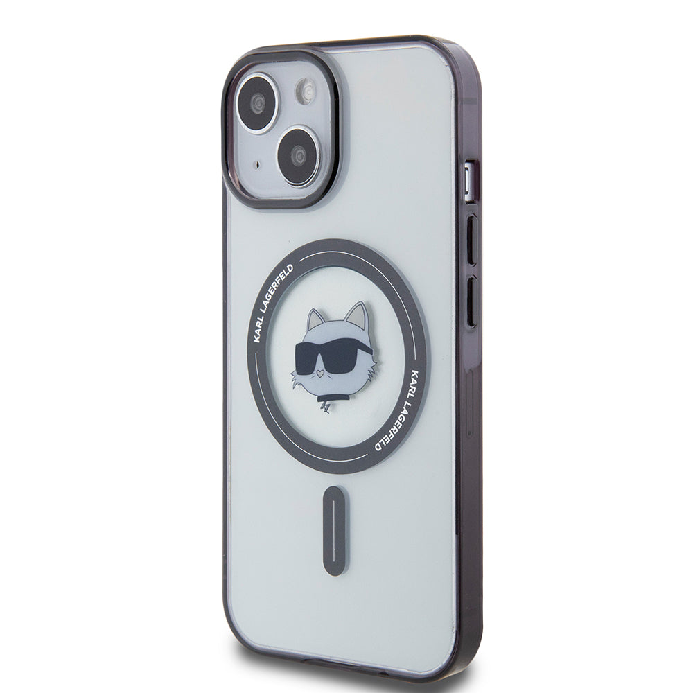 Husa de protectie Karl Lagerfeld IML MagSafe (KLHMP15MHCHNOTK) compatibil cu iPhone 15 Plus, Transparent Choupette`S Head