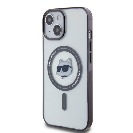 Husa de protectie Karl Lagerfeld IML MagSafe (KLHMP15MHCHNOTK) compatibil cu iPhone 15 Plus, Transparent Choupette`S Head