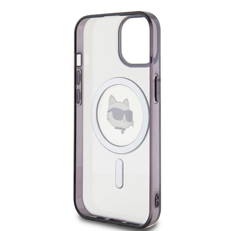 Husa de protectie Karl Lagerfeld IML MagSafe (KLHMP15MHCHNOTK) compatibil cu iPhone 15 Plus, Transparent Choupette`S Head