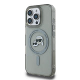 Husa de protectie Karl Lagerfeld IML MagSafe (KLHMP16XHLSKCK) compatibil cu iPhone 16 Pro Max, Metal Karl&Choupette Head