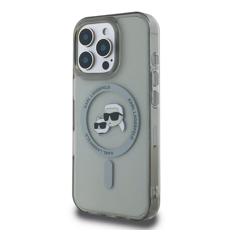 Husa de protectie Karl Lagerfeld IML MagSafe (KLHMP16XHLSKCK) compatibil cu iPhone 16 Pro Max, Metal Karl&Choupette Head