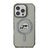 Husa de protectie Karl Lagerfeld IML MagSafe (KLHMP16XHLSKCK) compatibil cu iPhone 16 Pro Max, Metal Karl&Choupette Head