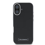 Husa de protectie Karl Lagerfeld Leather MagSafe (KLHMP16SPGMSRPK) compatibil cu iPhone 16, FW Metal Plate
