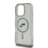 Husa de protectie Karl Lagerfeld IML MagSafe (KLHMP16LHLSKCK) compatibil cu iPhone 16 Pro, Metal Karl&Choupette Head