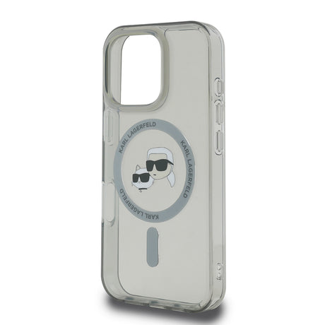 Husa de protectie Karl Lagerfeld IML MagSafe (KLHMP16LHLSKCK) compatibil cu iPhone 16 Pro, Metal Karl&Choupette Head