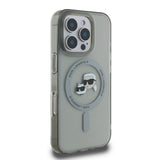 Husa de protectie Karl Lagerfeld IML MagSafe (KLHMP16LHLSKCK) compatibil cu iPhone 16 Pro, Metal Karl&Choupette Head