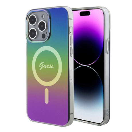 Husa de protectie Guess IML Iridescent MagSafe (GUHMP15LHITSK) compatibil cu iPhone 15 Pro, Curcubeu