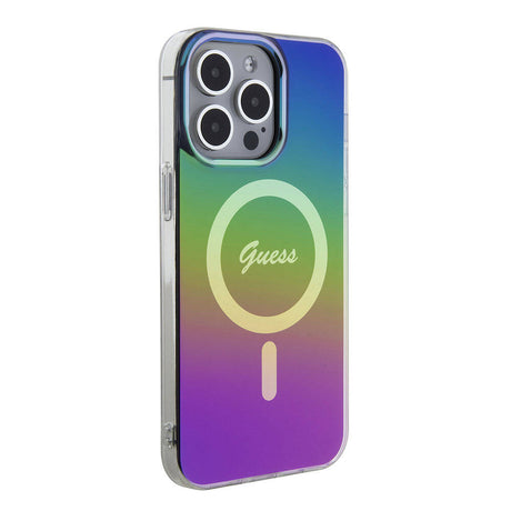 Husa de protectie Guess IML Iridescent MagSafe (GUHMP15LHITSK) compatibil cu iPhone 15 Pro, Curcubeu