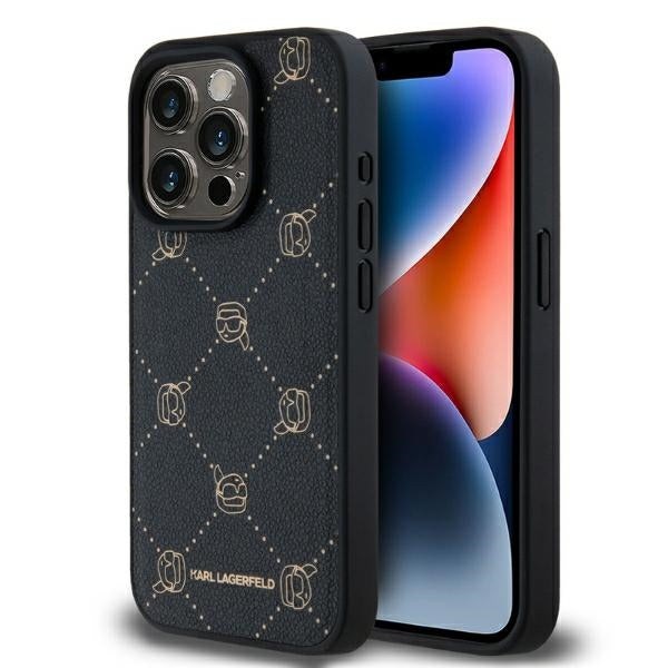Husa de protectie Karl Lagerfeld Leather MagSafe (KLHMP15XPGKHPHK) compatibil cu iPhone 15 Pro Max, Karl Head