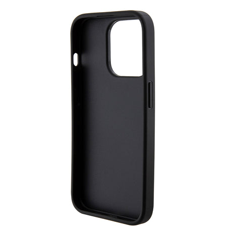 Husa de protectie Guess Grip Stand 4G Saffiano Strass compatibil cu iPhone 15 Pro Max (GUHCP15XPGSSADK), Negru