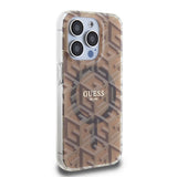 Husa de protectie Guess IML GCube MagSafe (GUHMP15XHGCUSTGW) compatibil cu iPhone 15 Pro Max, Maro