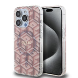Husa de protectie Guess IML GCube MagSafe (GUHMP15XHGCUSTGP) compatibil cu iPhone 15 Pro Max, Roz