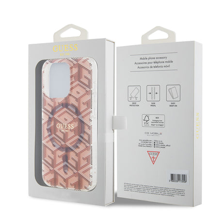 Husa de protectie Guess IML GCube MagSafe (GUHMP15XHGCUSTGP) compatibil cu iPhone 15 Pro Max, Roz
