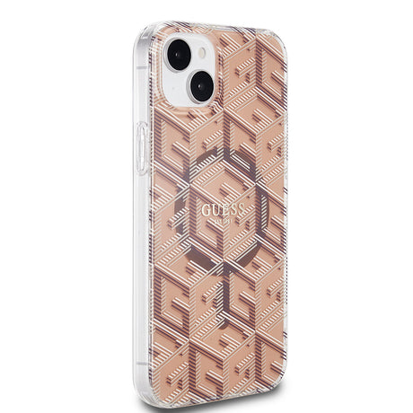 Husa de protectie Guess IML GCube MagSafe (GUHMP15MHGCUSTGW) compatibil cu iPhone 15 Plus, Maro