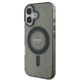 Husa de protectie Guess IML Rhinestones MagSafe (GUHMP16SPFTDTEK) compatibil cu iPhone 16, Negru