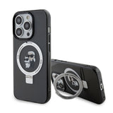 Husa de protectie Karl Lagerfeld Hardcase Ring Stand Magsafe (KLHMP15LHMRSKCK) compatibil cu iPhone 15 Pro, Karl&Choupette