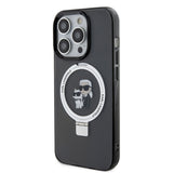 Husa de protectie Karl Lagerfeld Hardcase Ring Stand Magsafe (KLHMP15LHMRSKCK) compatibil cu iPhone 15 Pro, Karl&Choupette