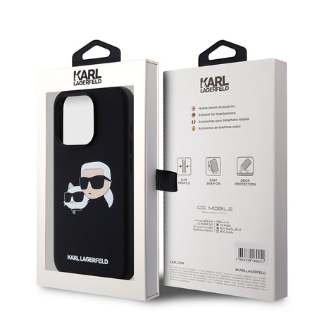 Husa de protectie Karl Lagerfeld Silicone MagSafe (KLHMP15LSKCHPPLK) compatibil cu iPhone 15 Pro, Karl&Choupette Head