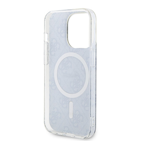 Husa de protectie Guess IML 4G MagSafe (GUHMP15LH4STB) compatibil cu iPhone 15 Pro, Albastru