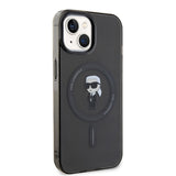 Husa de protectie Karl Lagerfeld IML MagSafe compatibil cu iPhone 15, Negru